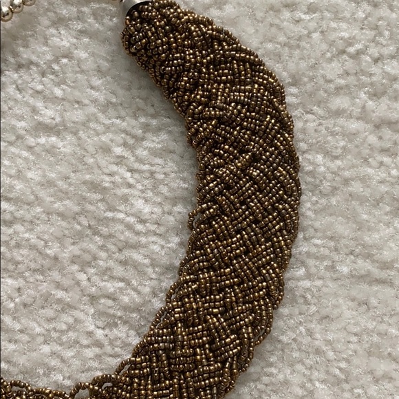 Matte gold beaded statement necklace 💫 - Picture 2 of 4